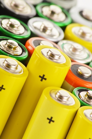 Composition with alkaline batteriesの写真素材