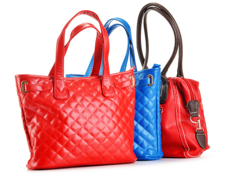 Composition with three hand-bagsの写真素材