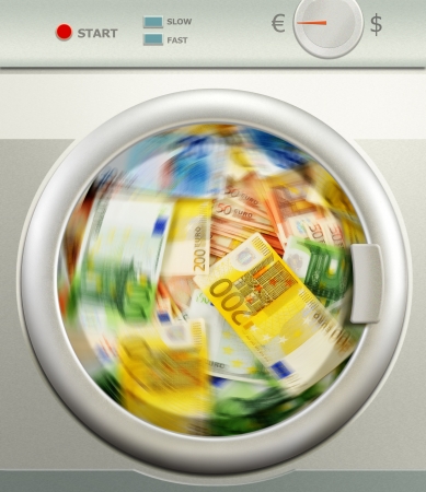 Money laundering  Euro European currencyの写真素材