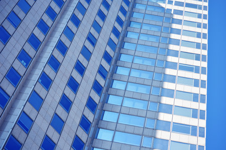 Modern commercial architecture over blue skyのeditorial素材