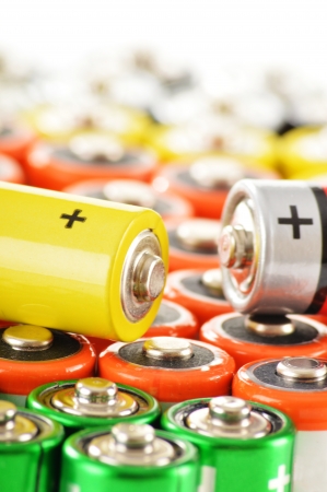 Composition with alkaline batteries   Chemical wasteの写真素材