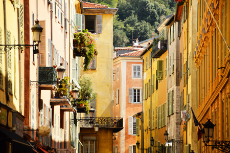 Old town architecture of Nice on French Rivieraの写真素材