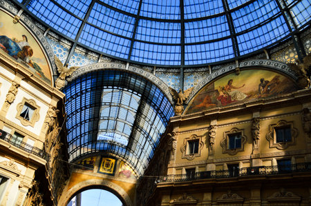Galleria Vittorio Emanuele II in central of Milan, Italyのeditorial素材