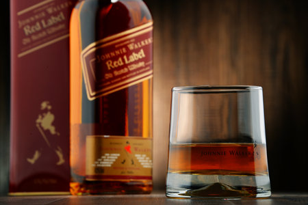 Bottle of Johnnie Walker Scotch whiskeyのeditorial素材