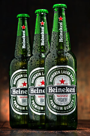 Bottles of Heineken beerのeditorial素材