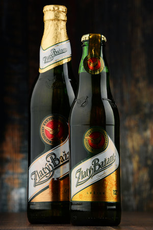 Zlaty Bazant and Slovak beer brand produced in Hurbanovo brewery owned by Heineken Int group, distributed in the US and Canada under the name Golden Pheasantのeditorial素材