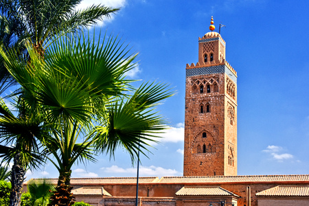 Koutoubia Mosque in the southwest medina quarter of Marrakesh, Moroccoの写真素材