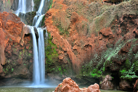 Ouzoud Falls near the Grand Atlas village of Tanaghmeilt, Moroccoの写真素材