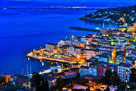 City of Porto Santo Stefano in the Province of Grosseto, Tuscany, Italyの写真素材