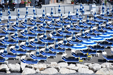 Mediterranean beach during hot summer day.の写真素材