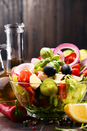 Composition with vegetable salad bowl. Balanced diet.の写真素材