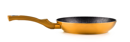 Frying pan isolated on white background.の写真素材