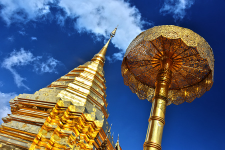 Wat Phra That Doi Suthep, a Buddhist temple in Chiang Mai Province, Thailandの写真素材