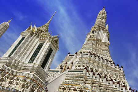 Wat Arun Ratchawararam, a Buddhist temple in Bangkok, Thailand.の写真素材