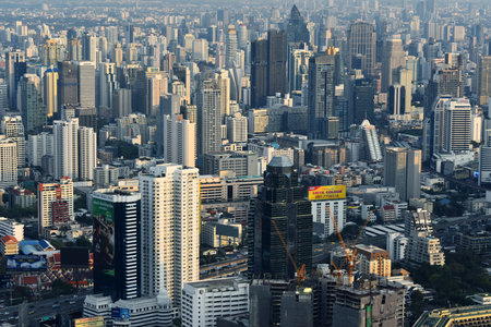 BANGKOK, THAILAND - JAN 27, 2018: View of the city of Bangkok, Thailand.のeditorial素材