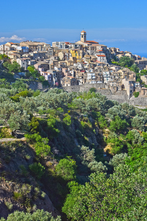 The village of Badolato in the Province of Catanzaro, Calabria, Italy.の写真素材
