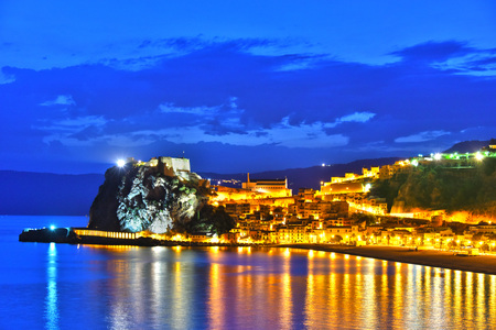The city of Scilla in the Province of Reggio Calabria, Italy.の写真素材