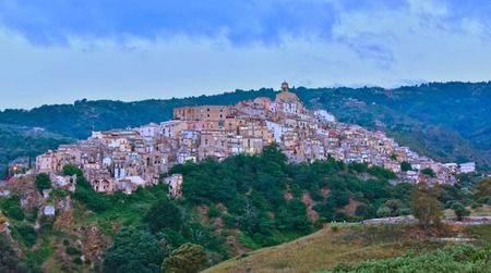 The village of Badolato in the Province of Catanzaro, Italy.の写真素材