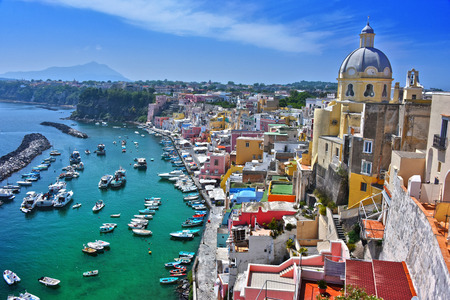 Architecture of Procida Island, a comune of the Metropolitan City of Naples, Campania, Italy.の写真素材