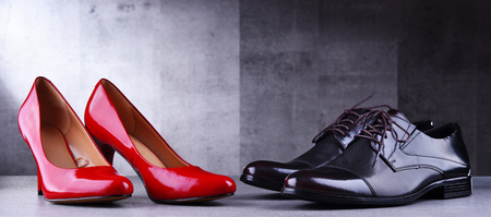 Composition with two pairs of shoes.の写真素材
