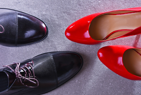 Composition with two pairs of shoes.の写真素材