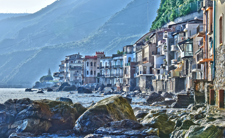 The city of Scilla in the Province of Reggio Calabria, Italy.の写真素材
