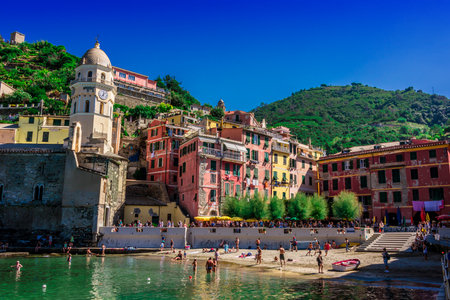 VERNAZZA, ITALY - SEP 12, 2018: Picturesque town of Vernazza, in the province of La Spezia, Liguria,...