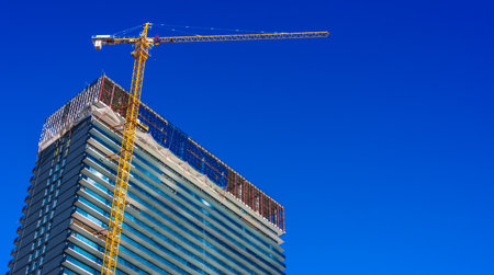 Construction of modern urban residential architecture.のeditorial素材