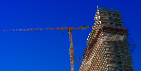 Construction of modern urban residential architecture.のeditorial素材