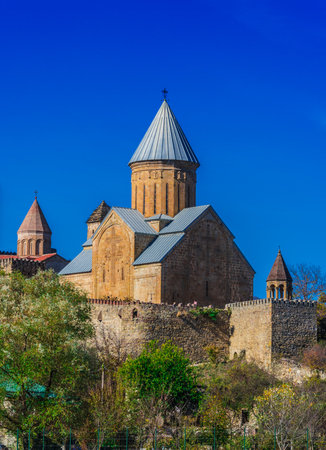 Ananuri castle and Church of the Mother of God on Aragvi River in Georgiaのeditorial素材