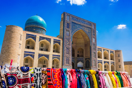 Po-i-Kalan or Poi Kalan, an Islamic religious complex located around the Kalan minaret in Bukhara, Uzbekistan.の写真素材