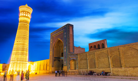 Po-i-Kalan or Poi Kalan, an Islamic religious complex located around the Kalan minaret in Bukhara, Uzbekistan.のeditorial素材