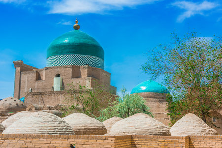 Historic architecture of Itchan Kala, walled inner town of the city of Khiva, Uzbekistan.のeditorial素材