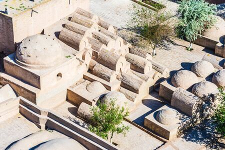 Historic architecture of Itchan Kala, walled inner town of the city of Khiva, Uzbekistan.