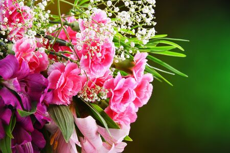 Composition with bouquet of freshly cut flowers.の写真素材