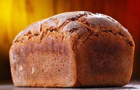 Large loaf of fresh organic bread.