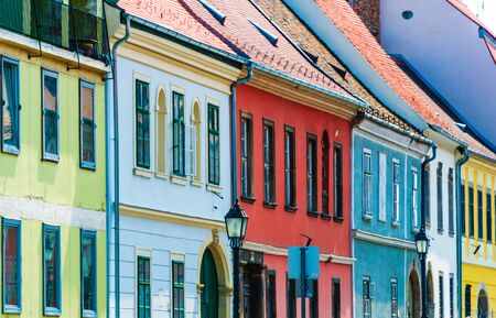 Historic architecture of Castle Hill in Budapest, Hungaryの写真素材