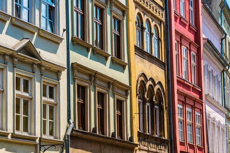 Historic architecture of the old town in Krakow, Polandの写真素材