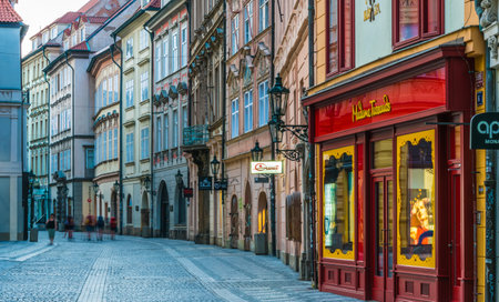 PRAGUE, CZECH REP - AUG 2, 2019: Historic architecture of downtown Prague, Czech Republicのeditorial素材