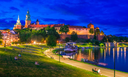 KRAKOW, POL - JUL 26, 2019: View of Wawel Castle in Krakow, Polandのeditorial素材
