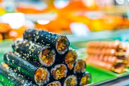 Traditional Vietnamese street food sold in Da Nang night market, Vietnamの写真素材