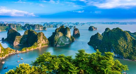Panoramic view of Ha Long Bay, Vietnam.の写真素材