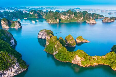 Aerial view of Ha Long Bay, Vietnam.の写真素材