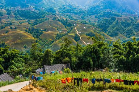 Landscape view of Sapa Valley in Lao Cai Province in northwest Vietnamの写真素材