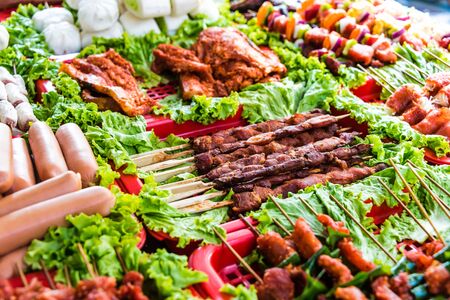 Traditional Vietnamese street food sold in Sapa in Lao Cai Province in northwest Vietnamの写真素材