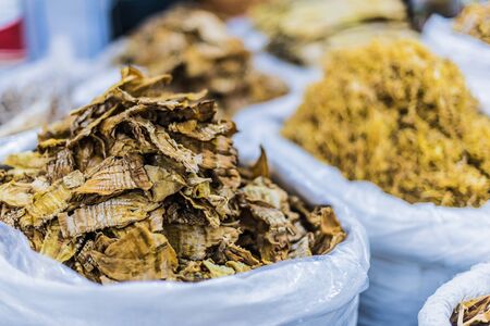 Dried sea food products sold on the Dong Xuan Market in Hanoi, Vietnam.の写真素材
