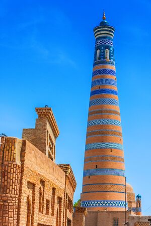 Historic architecture of Itchan Kala, walled inner town of the city of Khiva, Uzbekistan.の素材 [FY310134847345]