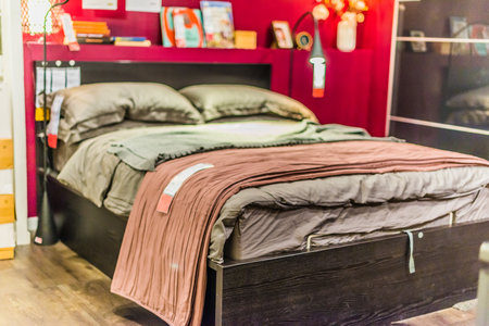 SINGAPORE - MAR 4, 2020: Interior of IKEA store, a brand of multinational group that designs and sells ready-to-assemble furniture and homeware productsのeditorial素材