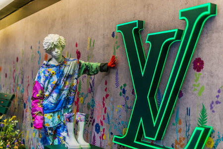 SINGAPORE - MAR 3, 2020: Interior of Louis Vuitton fashion house at Marina Bay Sands shopping mall...