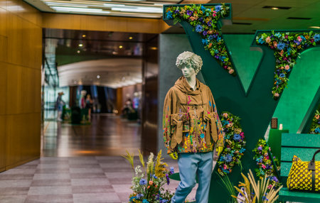 SINGAPORE - MAR 3, 2020: Interior of Louis Vuitton fashion house at Marina Bay Sands shopping mall...